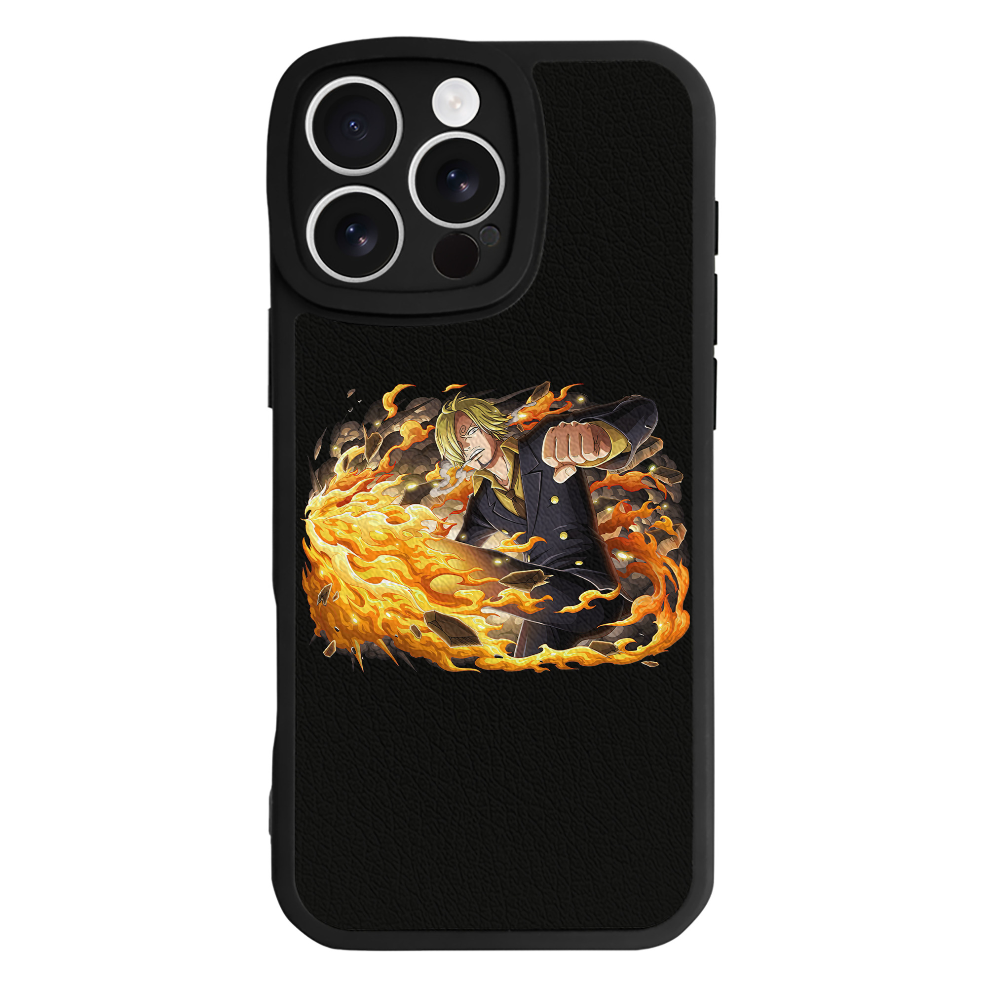 （画像用） ワンピース サンジ ONE PIECE Sanji 【iPhone 16シリーズ対応】シリコンスマホケース（レザー調） 材質：シリコン